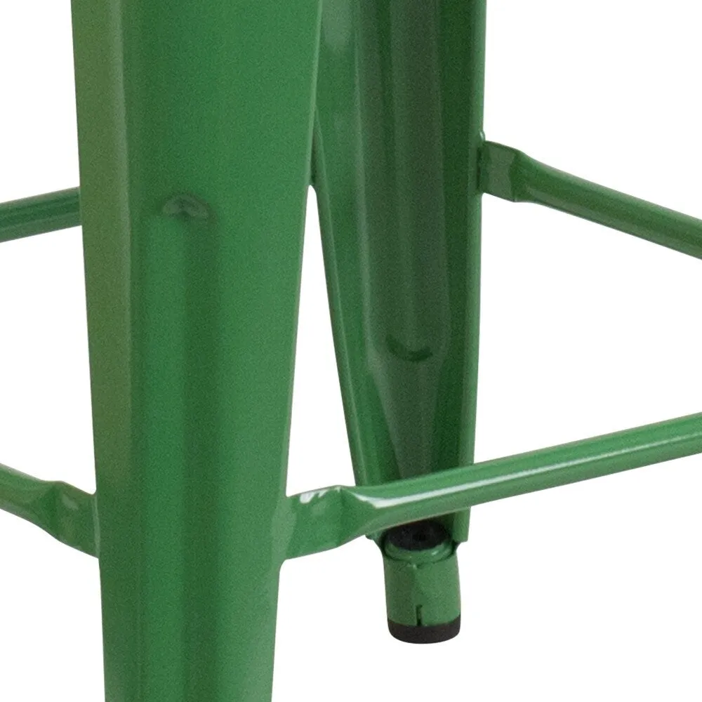 24 High Backless Metal Indoor-Outdoor Counter Height Stool w/Square Seat
