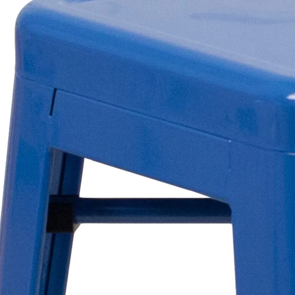 24 High Backless Metal Indoor-Outdoor Counter Height Stool w/Square Seat