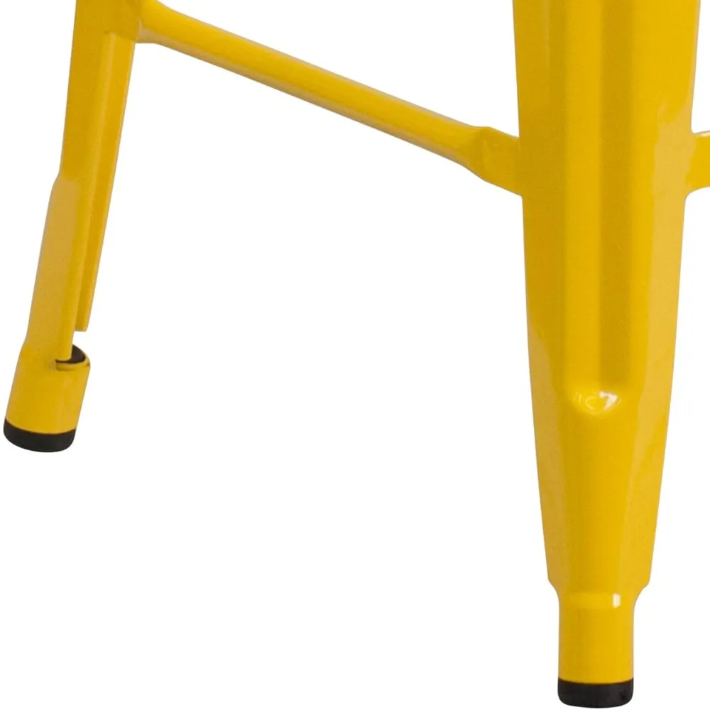 24 High Backless Metal Indoor-Outdoor Counter Height Stool w/Square Seat