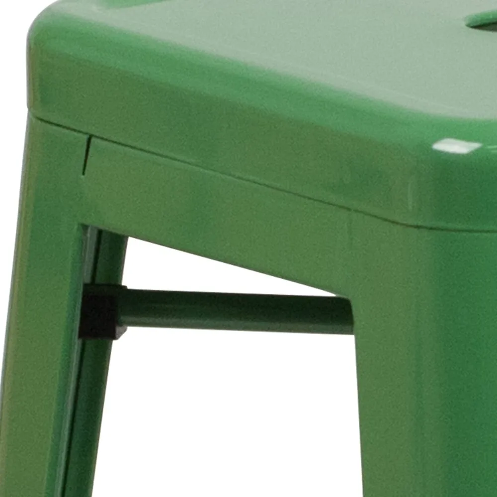 24 High Backless Metal Indoor-Outdoor Counter Height Stool w/Square Seat
