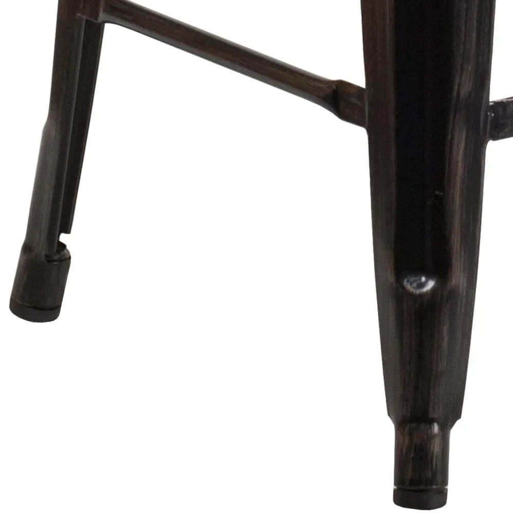 24 High Backless Metal Indoor-Outdoor Counter Height Stool w/Square Seat