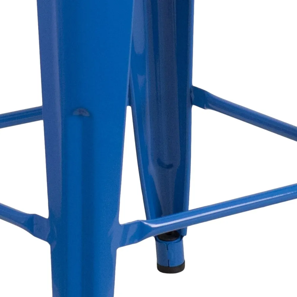 24 High Backless Metal Indoor-Outdoor Counter Height Stool w/Square Seat