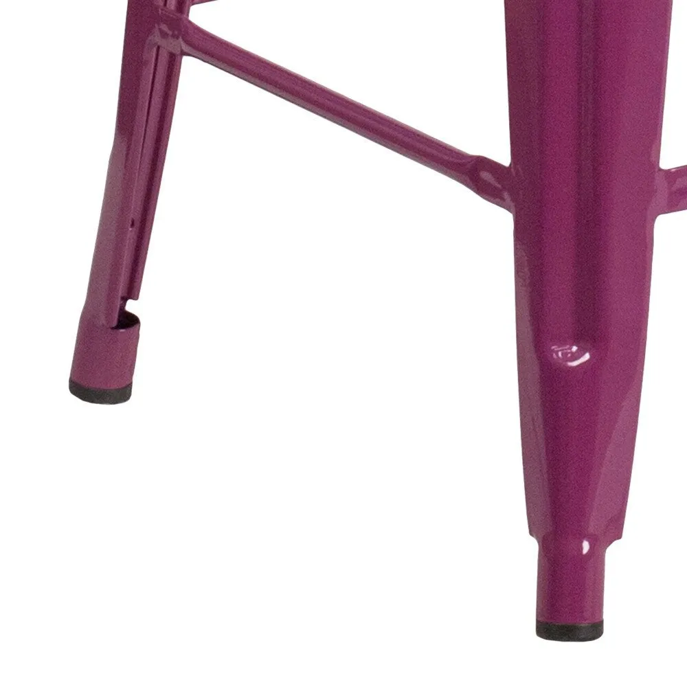 24 High Backless Metal Indoor-Outdoor Counter Height Stool w/Square Seat