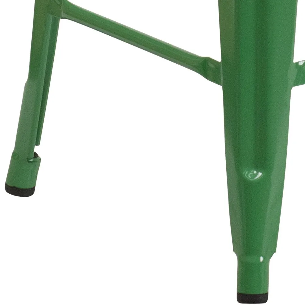 24 High Backless Metal Indoor-Outdoor Counter Height Stool w/Square Seat