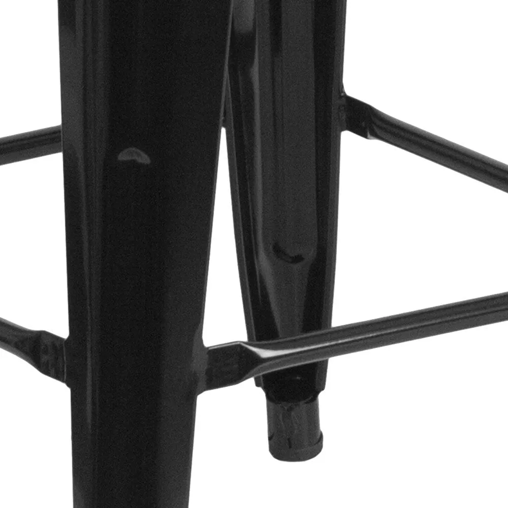 24 High Backless Metal Indoor-Outdoor Counter Height Stool w/Square Seat