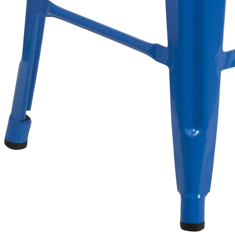 24 High Backless Metal Indoor-Outdoor Counter Height Stool w/Square Seat