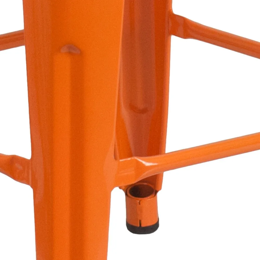 24 High Backless Metal Indoor-Outdoor Counter Height Stool w/Square Seat