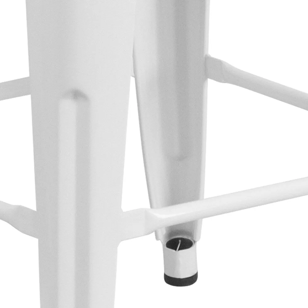 24 High Backless Metal Indoor-Outdoor Counter Height Stool w/Square Seat
