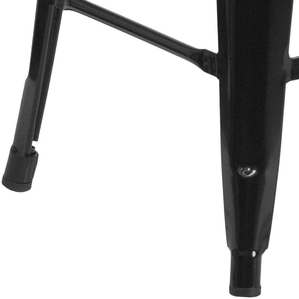 24 High Backless Metal Indoor-Outdoor Counter Height Stool w/Square Seat