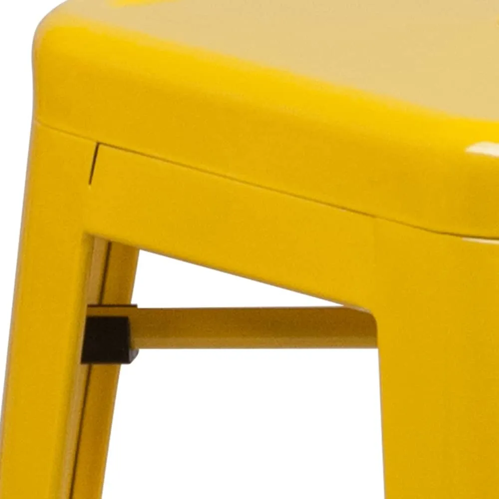 24 High Backless Metal Indoor-Outdoor Counter Height Stool w/Square Seat