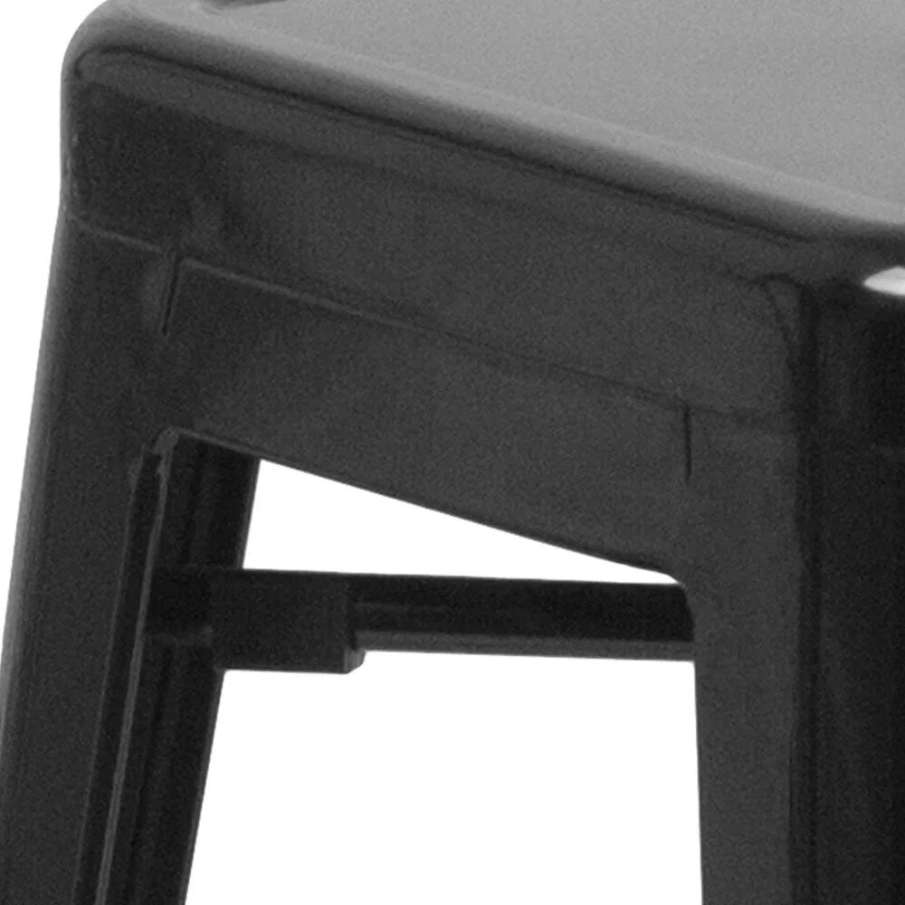 24 High Backless Metal Indoor-Outdoor Counter Height Stool w/Square Seat