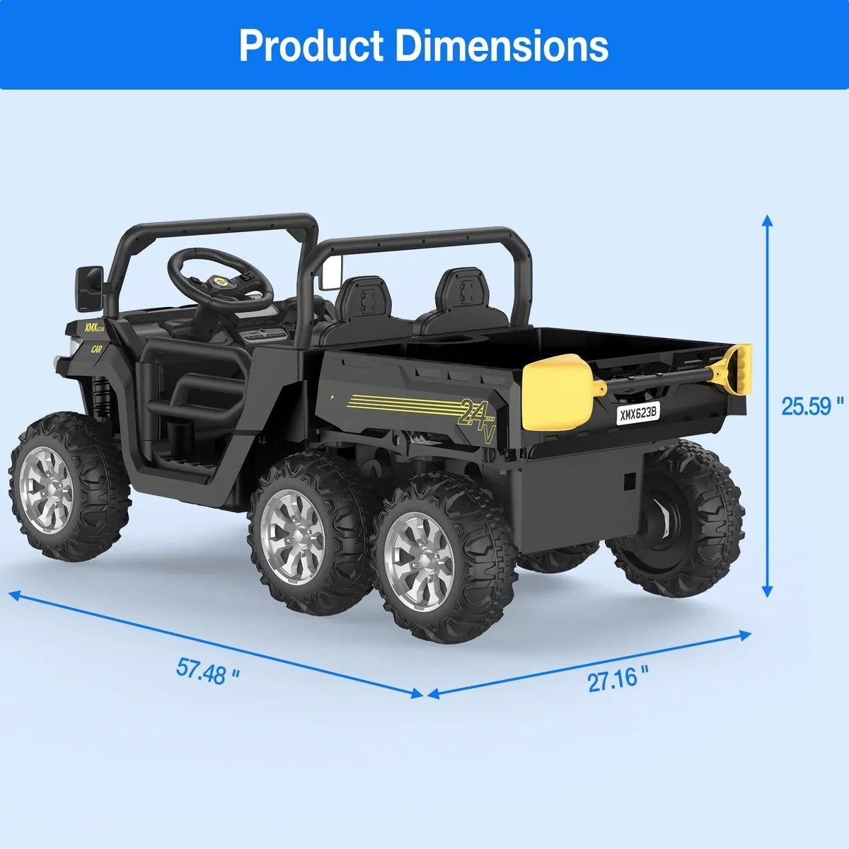 24V 2 Seater Ride On Dump Truck with Remote Control