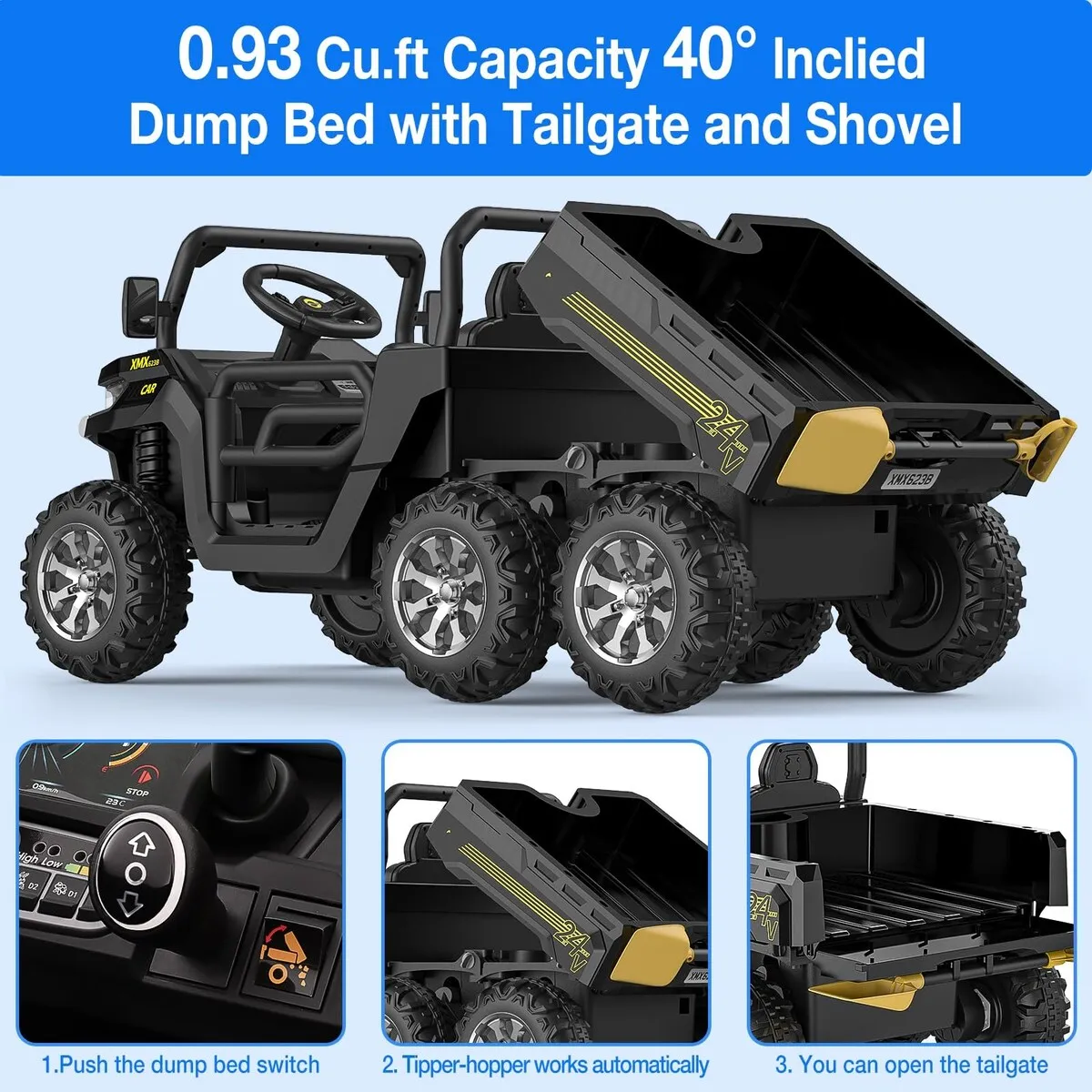 24V 2 Seater Ride On Dump Truck with Remote Control