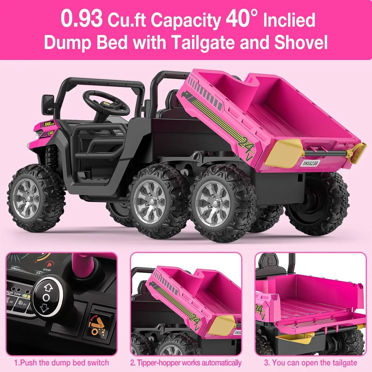 24V 2 Seater Ride On Dump Truck with Remote Control