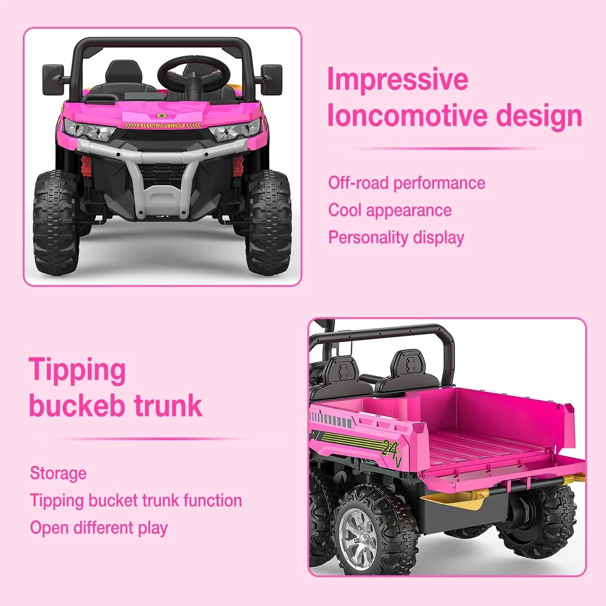 24V 2 Seater Ride On Dump Truck with Remote Control