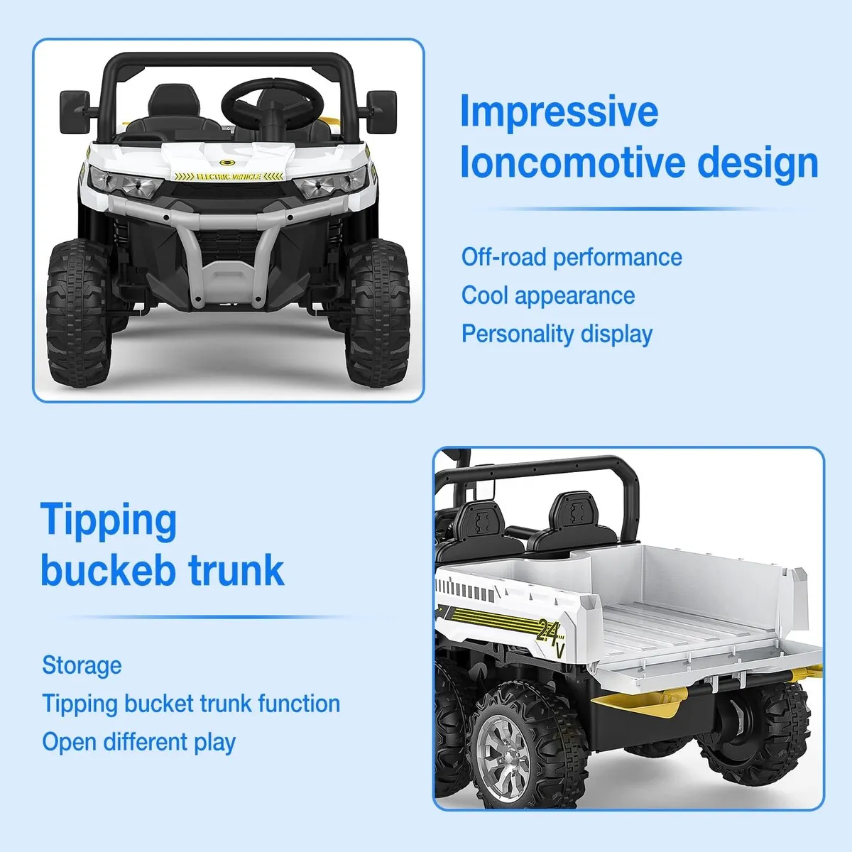 24V 2 Seater Ride On Dump Truck with Remote Control