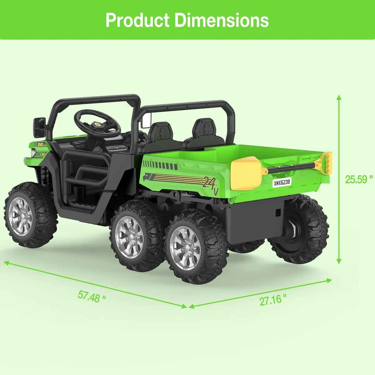 24V 2 Seater Ride On Dump Truck with Remote Control