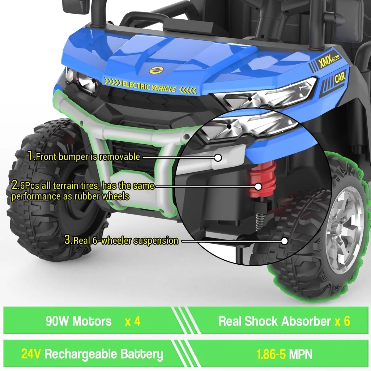 24V 2 Seater Ride On Dump Truck with Remote Control