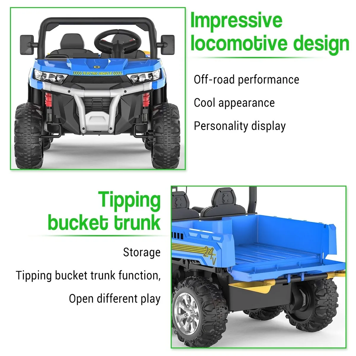 24V 2 Seater Ride On Dump Truck with Remote Control