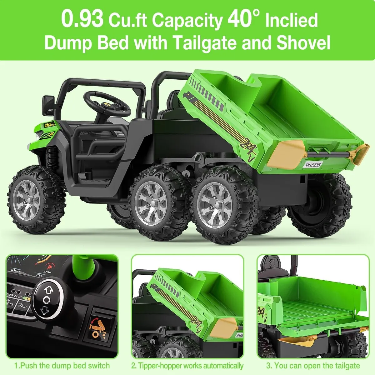 24V 2 Seater Ride On Dump Truck with Remote Control