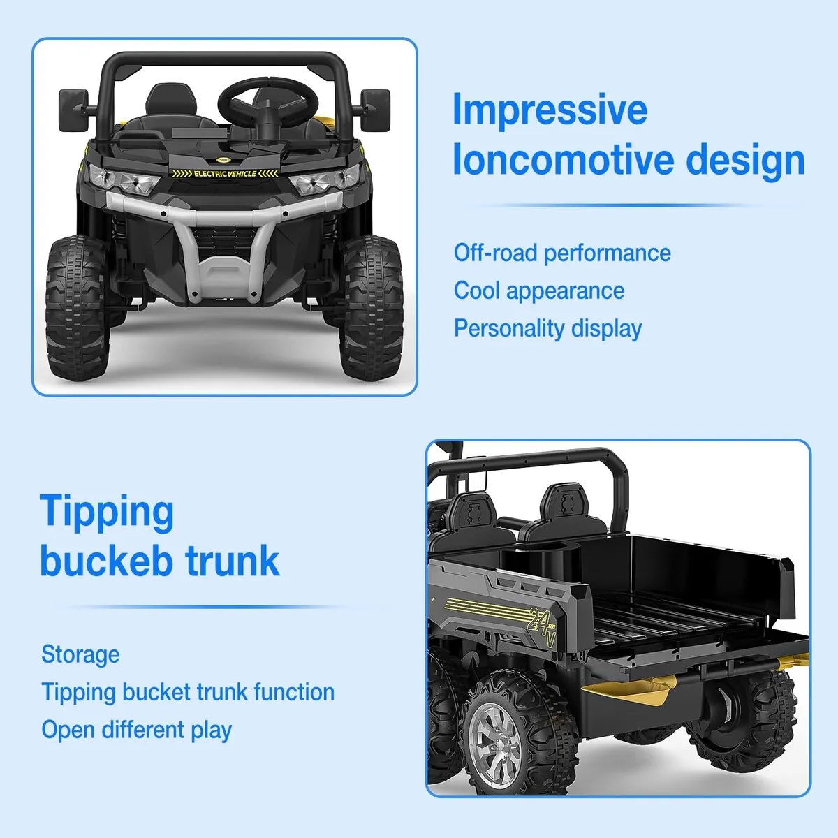 24V 2 Seater Ride On Dump Truck with Remote Control