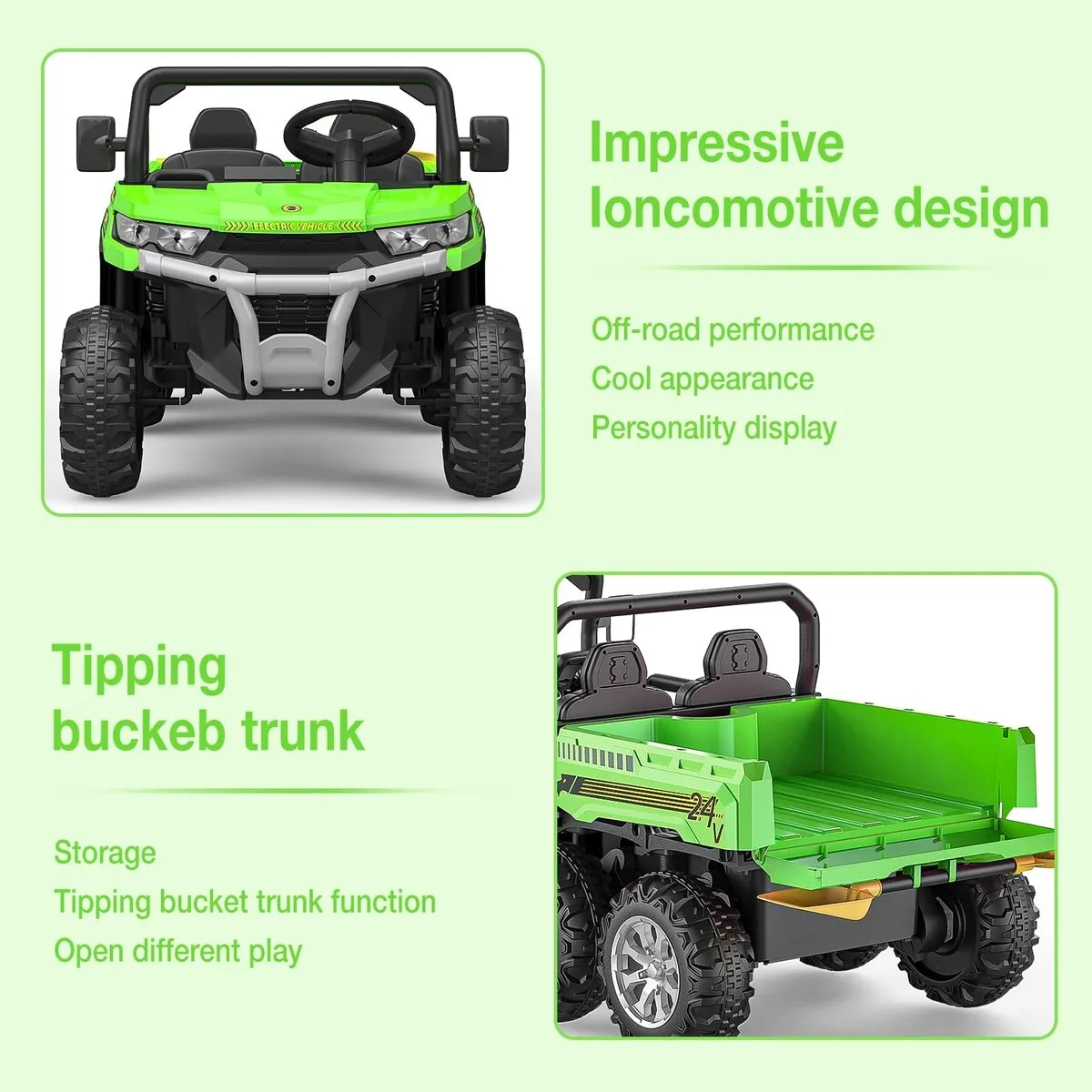 24V 2 Seater Ride On Dump Truck with Remote Control