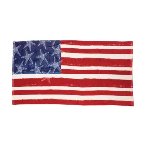 29.5 x 59 Patriotic Red White & Blue American Flag Starfish Stars & Stripes Decorative Beach Towel