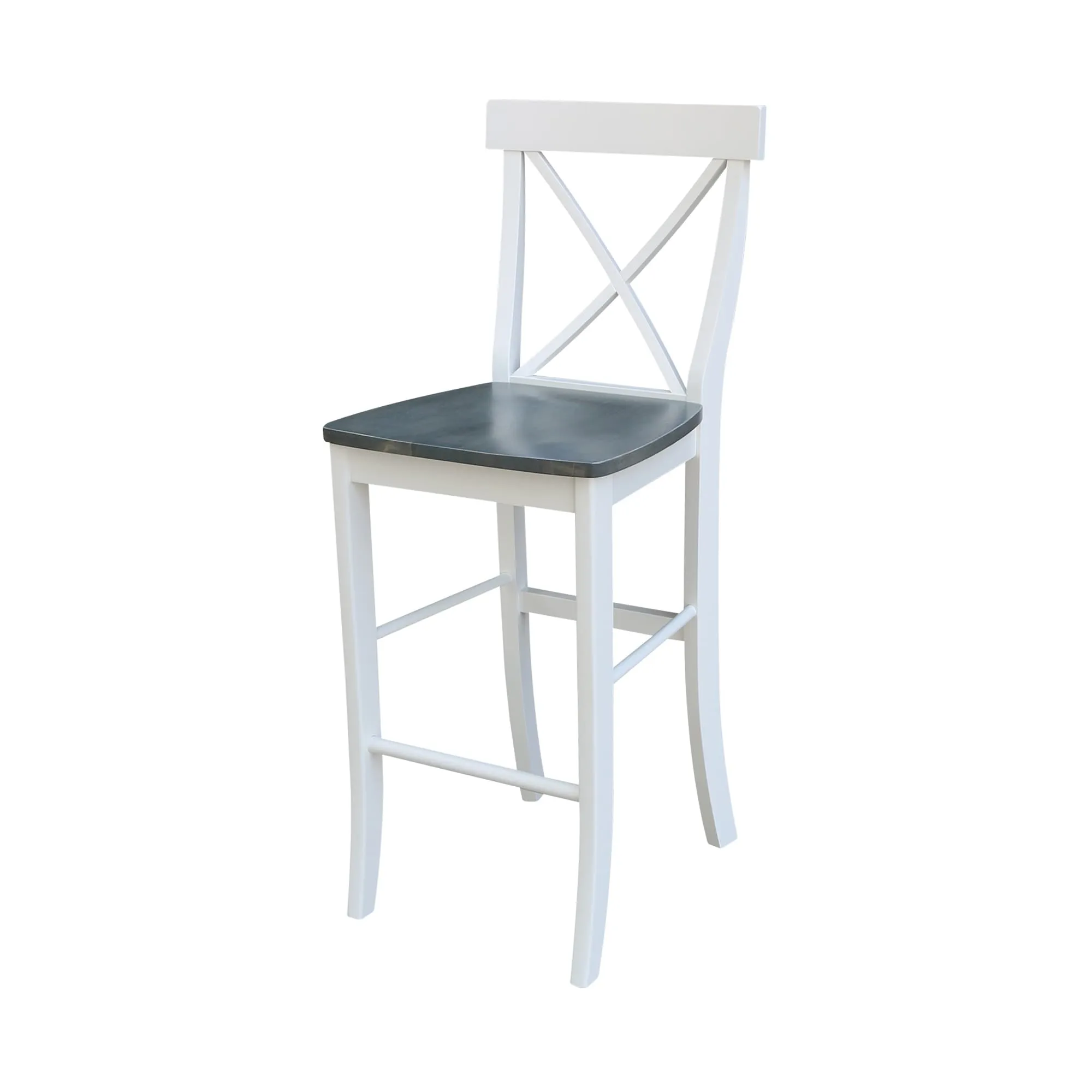 36 Round Extension Dining Table With 2 X-Back Bar Height Stools - Set of 3 Pieces