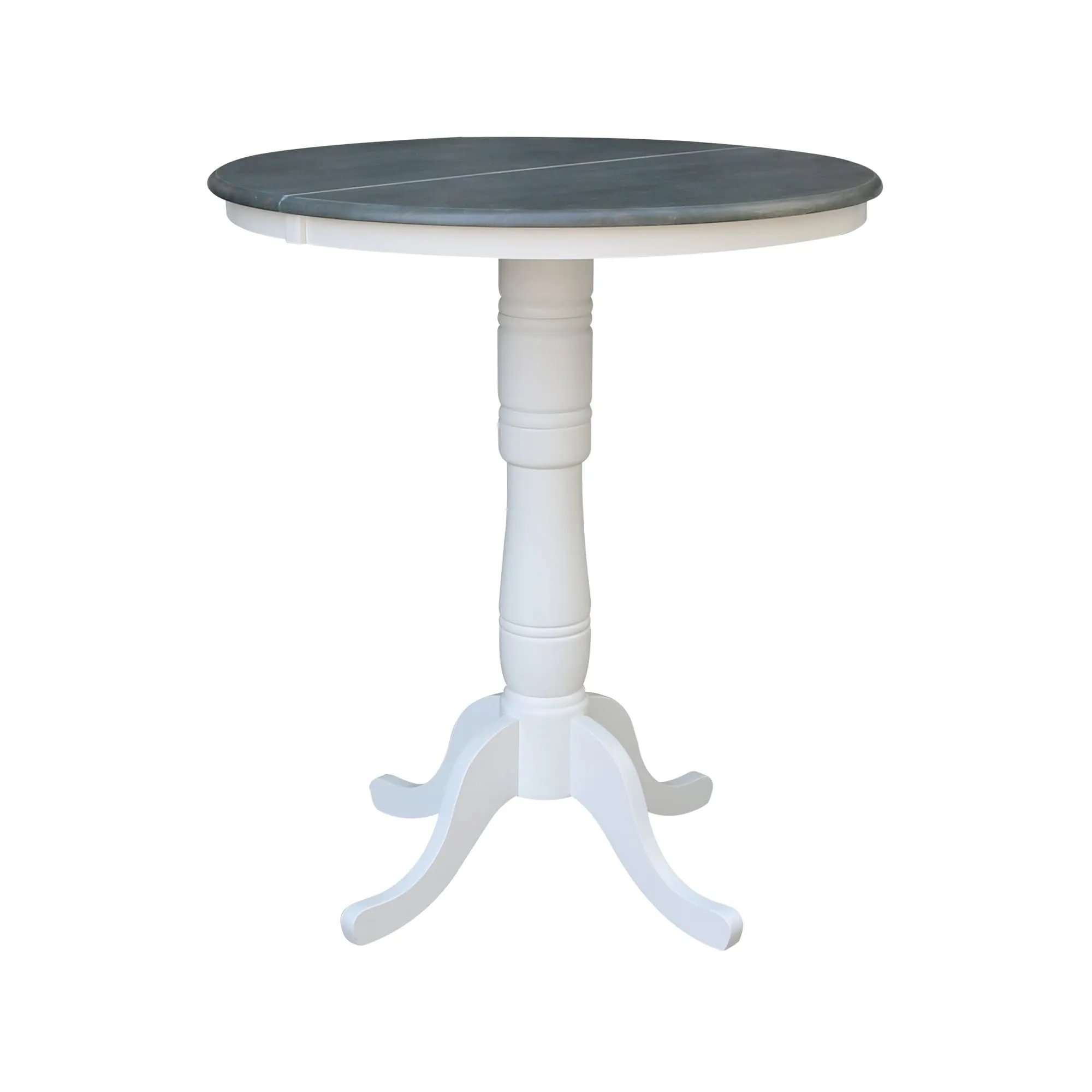 36 Round Extension Dining Table With 2 X-Back Bar Height Stools - Set of 3 Pieces