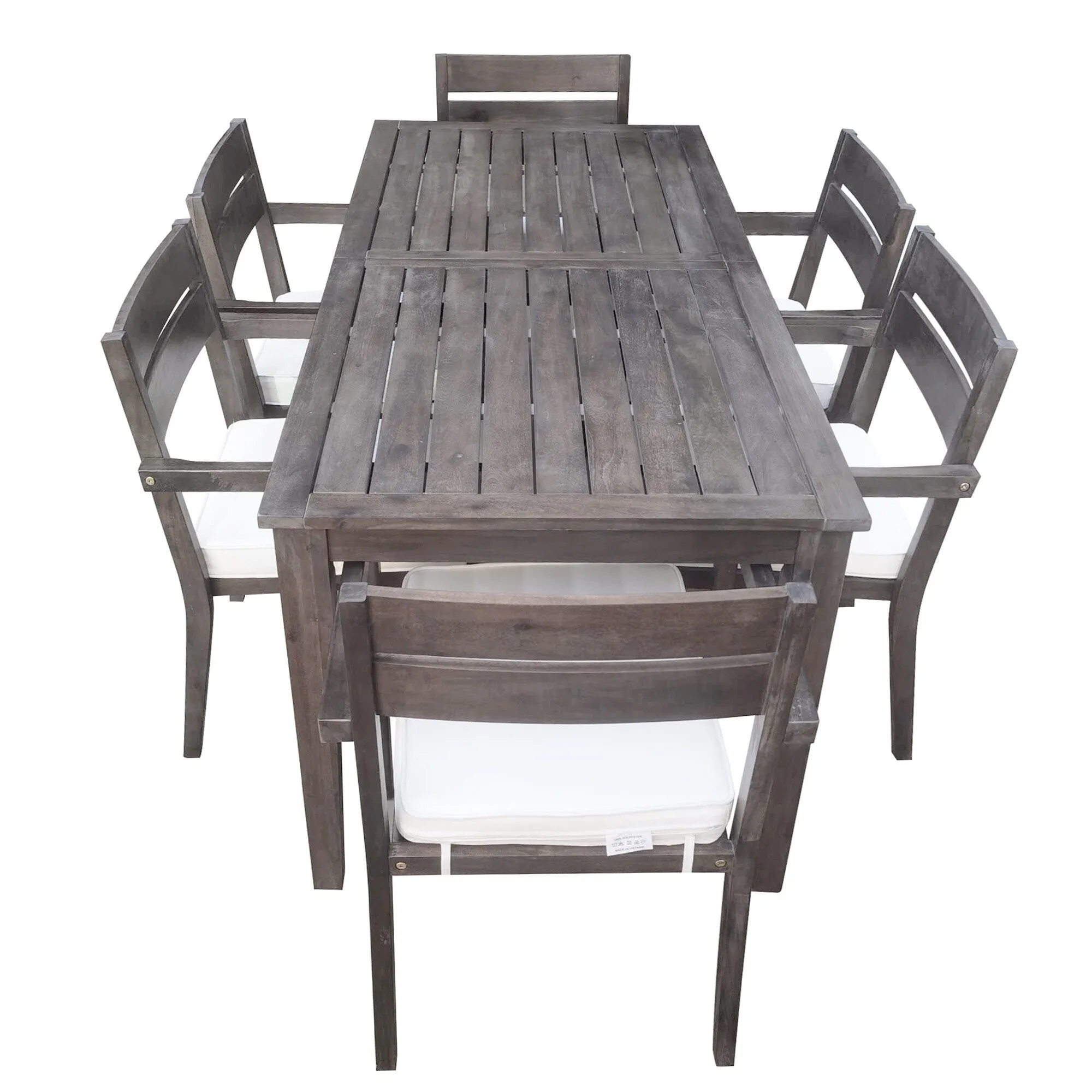 Acacia Wood Outdoor Table and Chairs Set for Patio (Set of 7)