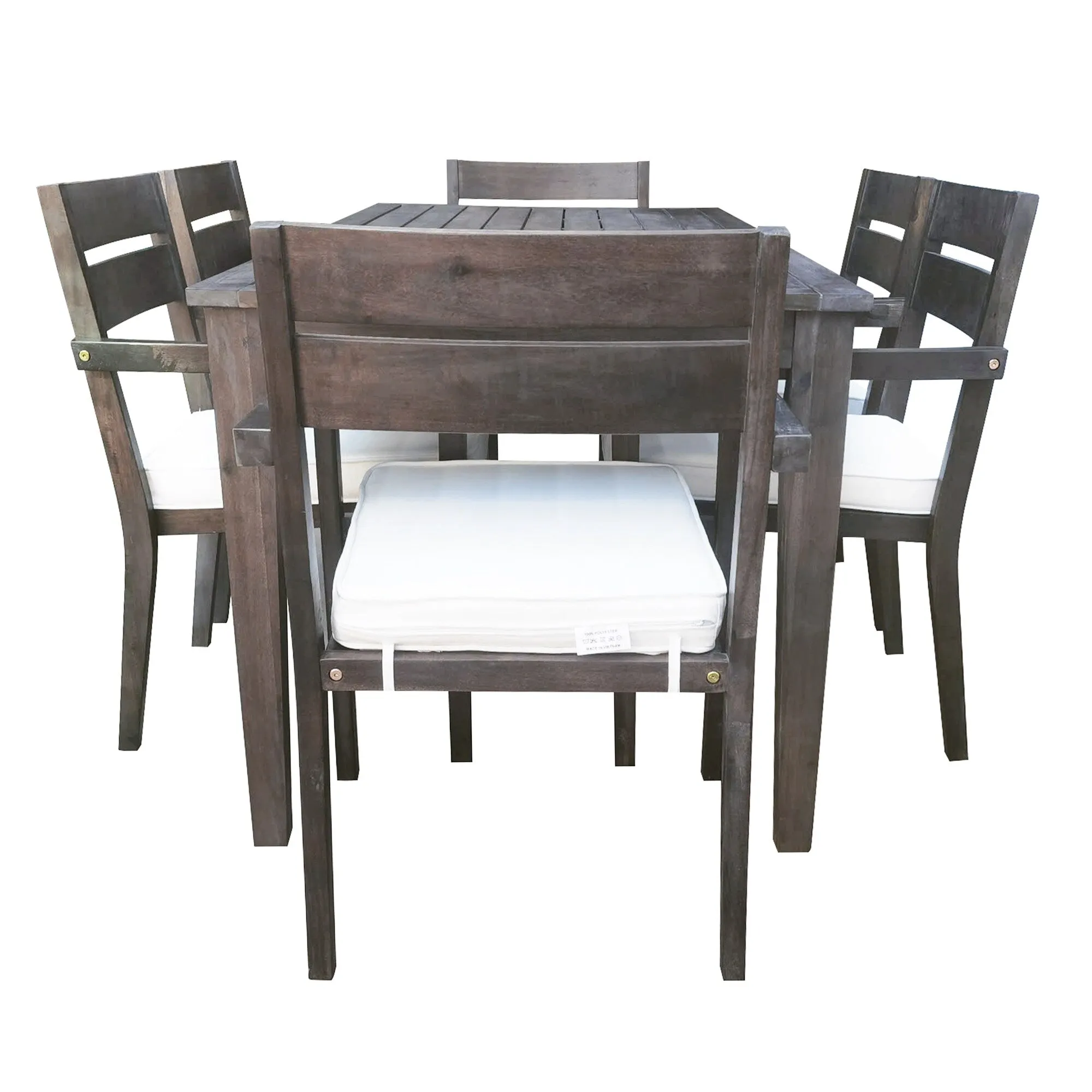 Acacia Wood Outdoor Table and Chairs Set for Patio (Set of 7)