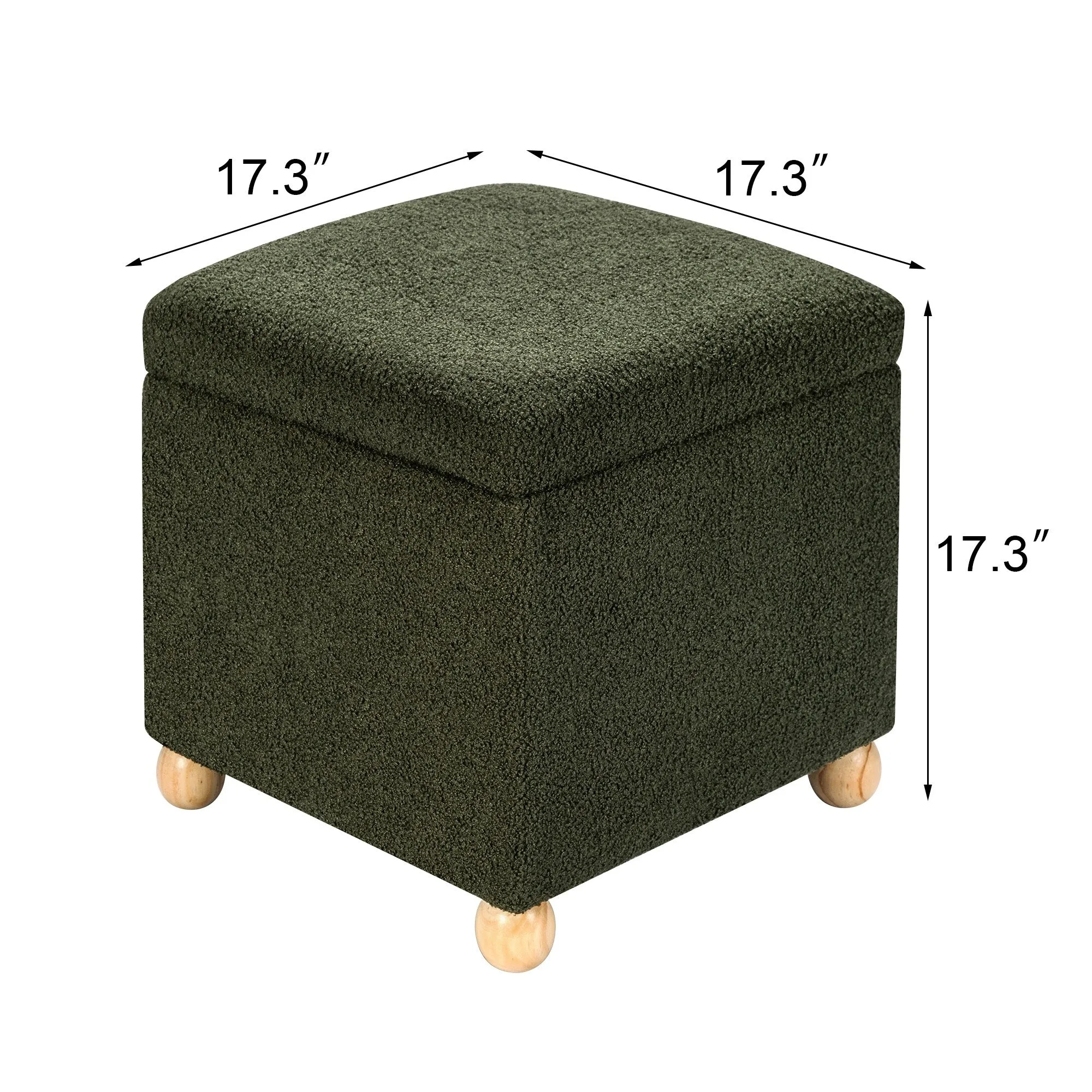 Adeco Floral Printed Linen Cube Storage Ottoman Footrest Footstool