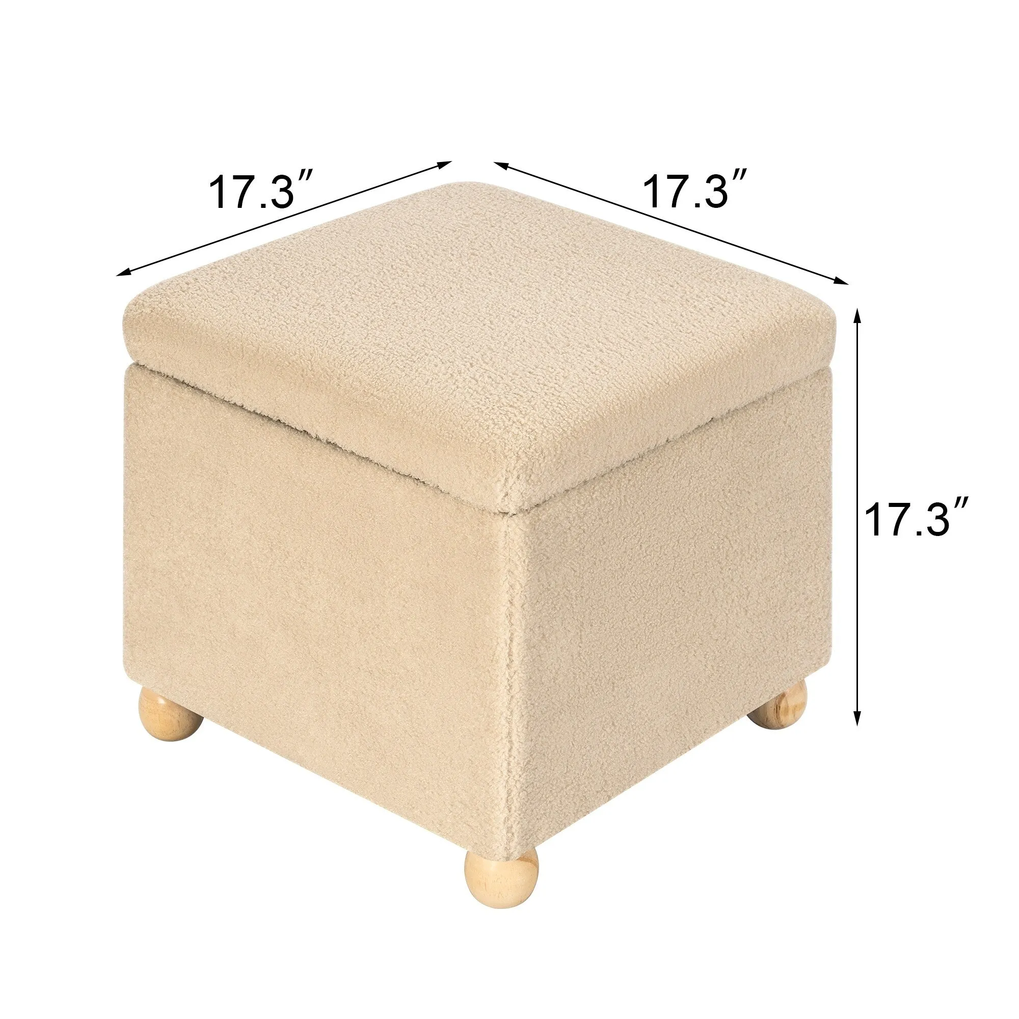 Adeco Floral Printed Linen Cube Storage Ottoman Footrest Footstool