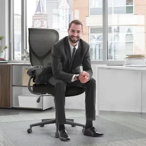 Adjustable Home Computer Chair with Padded Armrests