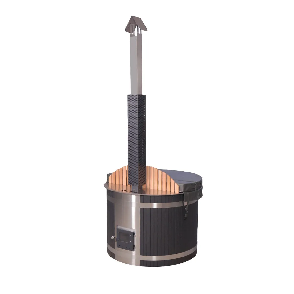 ALEKO 1-3 People Stainless Steel Hot Tub & Cold Plunge Tub Wood-Fired Heater
