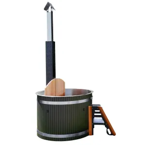 ALEKO 1-3 People Stainless Steel Hot Tub & Cold Plunge Tub Wood-Fired Heater