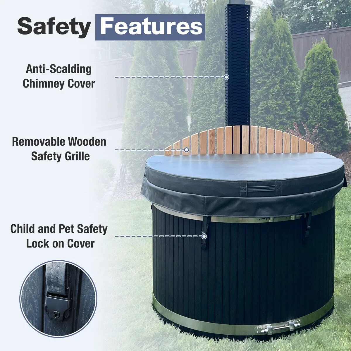 ALEKO 3-5 People Stainless Steel Hot Tub & Cold Plunge Tub Wood-Fired Heater