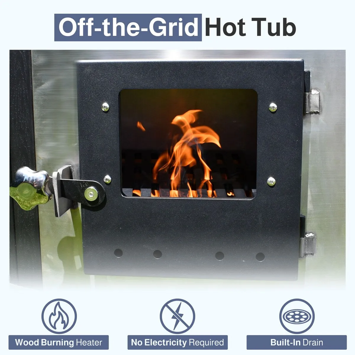 ALEKO 3-5 People Stainless Steel Hot Tub & Cold Plunge Tub Wood-Fired Heater