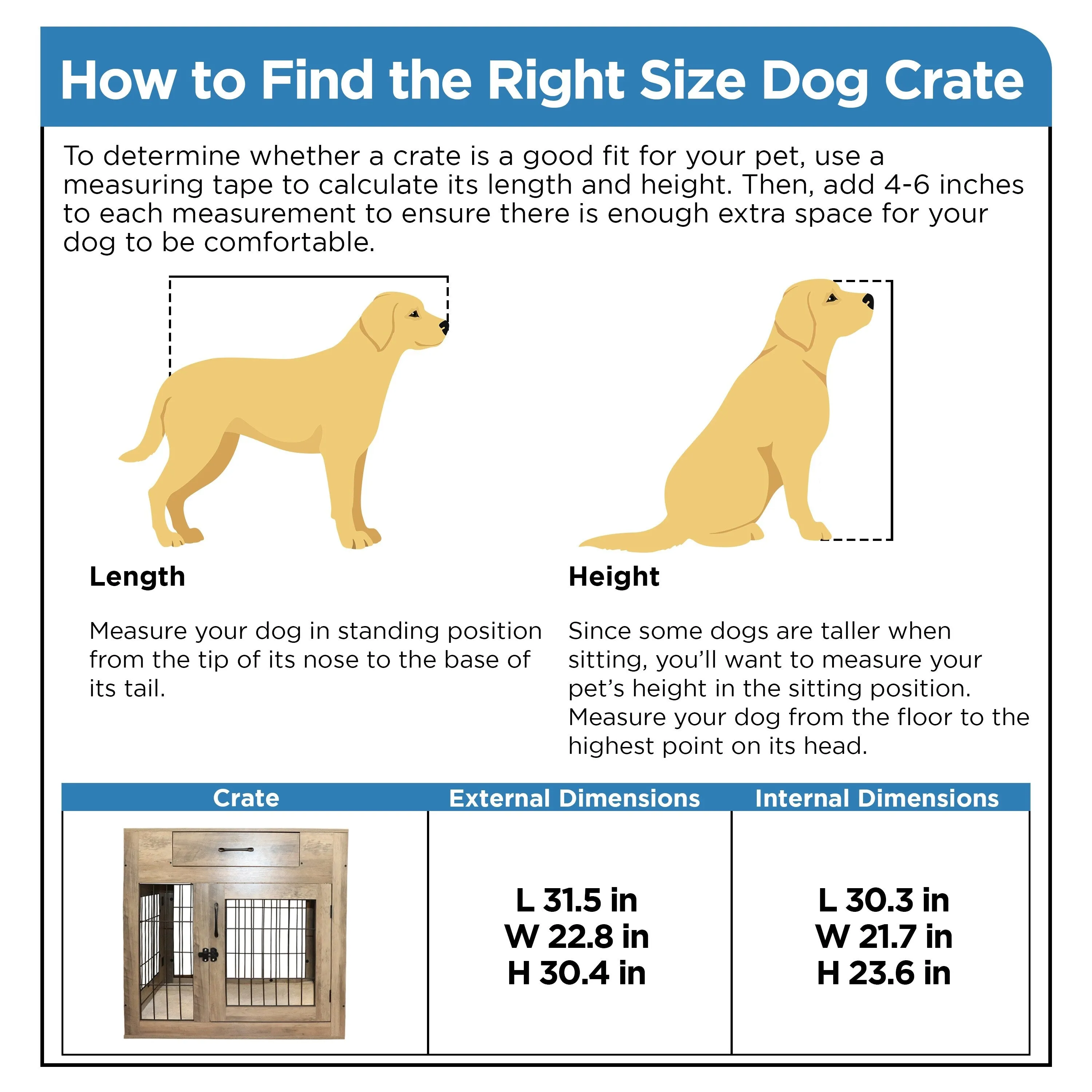 ALEKO Dog Crate Furniture Cage Kennel with Cushion Drawer for Small Medium Pet