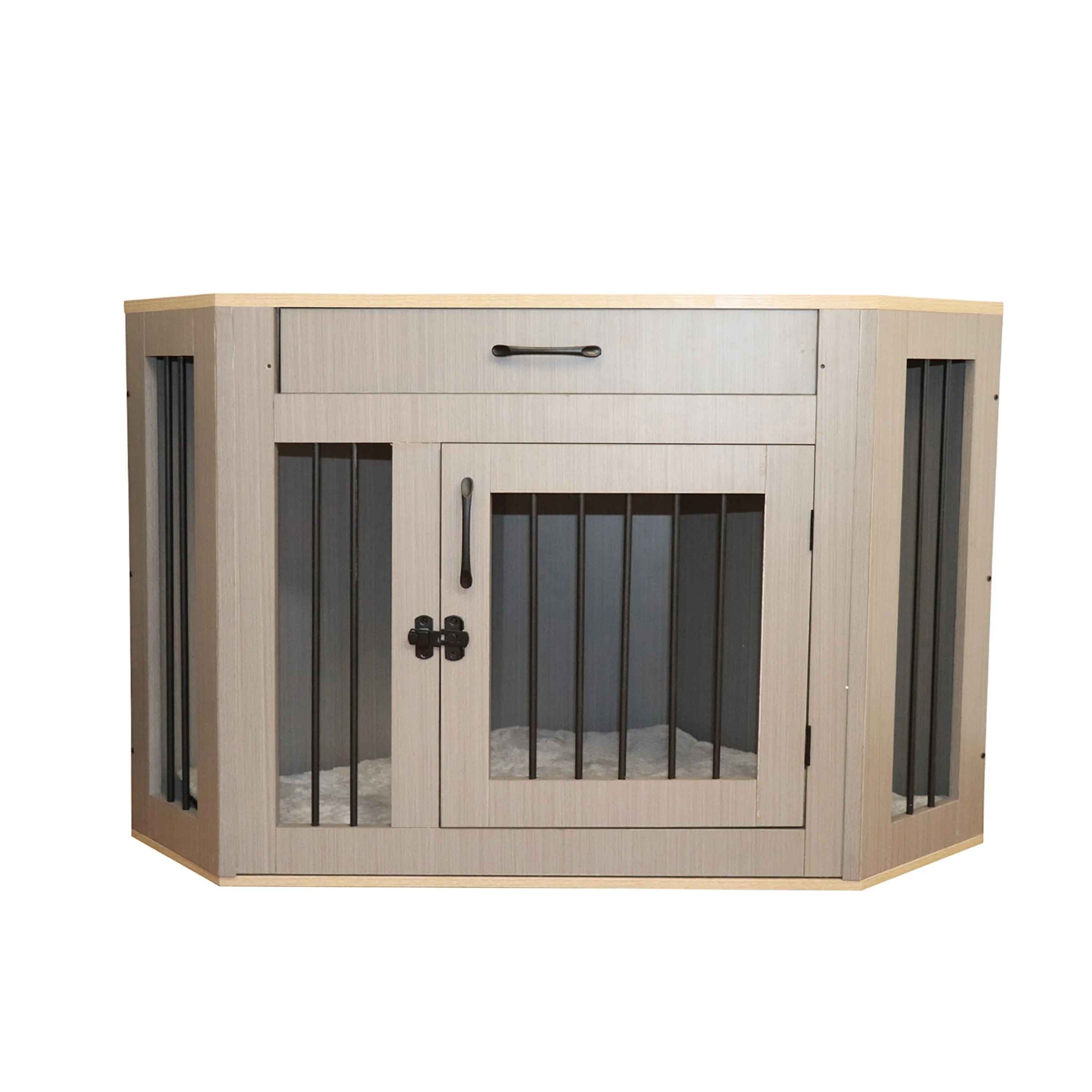 ALEKO Dog Crate Furniture Cage Kennel with Cushion Drawer for Small Medium Pet