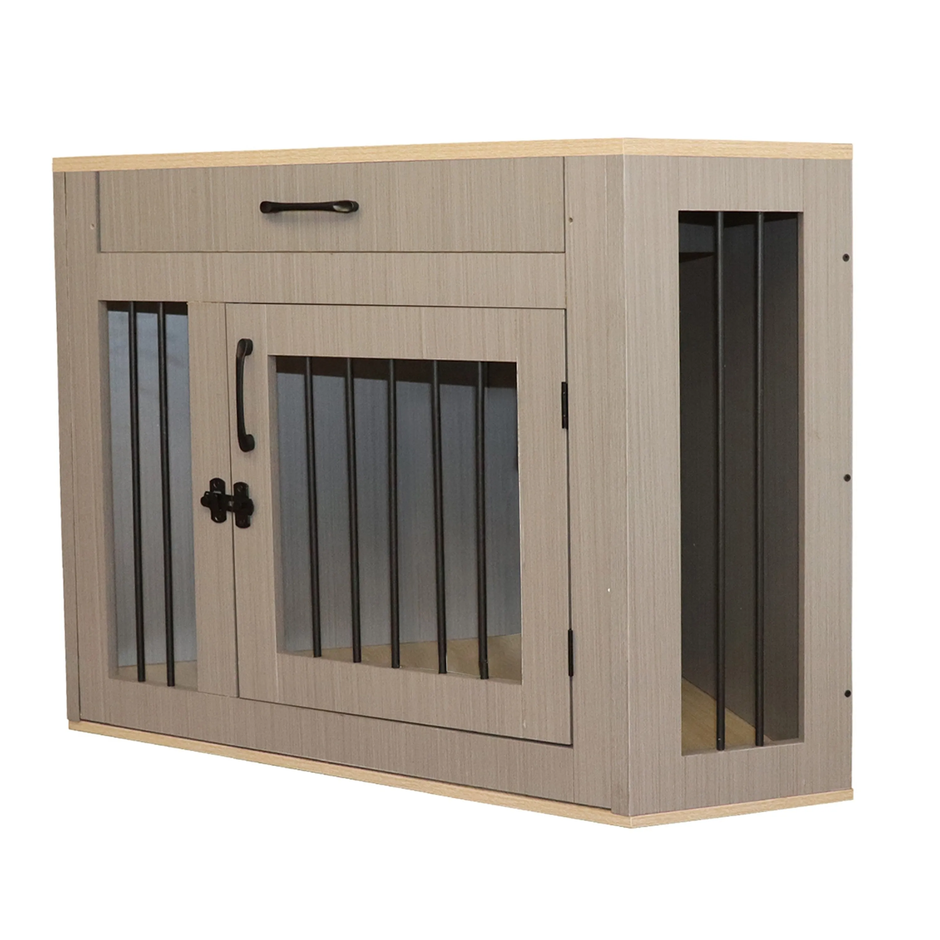 ALEKO Dog Crate Furniture Cage Kennel with Cushion Drawer for Small Medium Pet