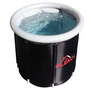ALEKO Inflatable Cold Ice Plunge Portable Bath 31.5 x 31.5 Tub with Cover