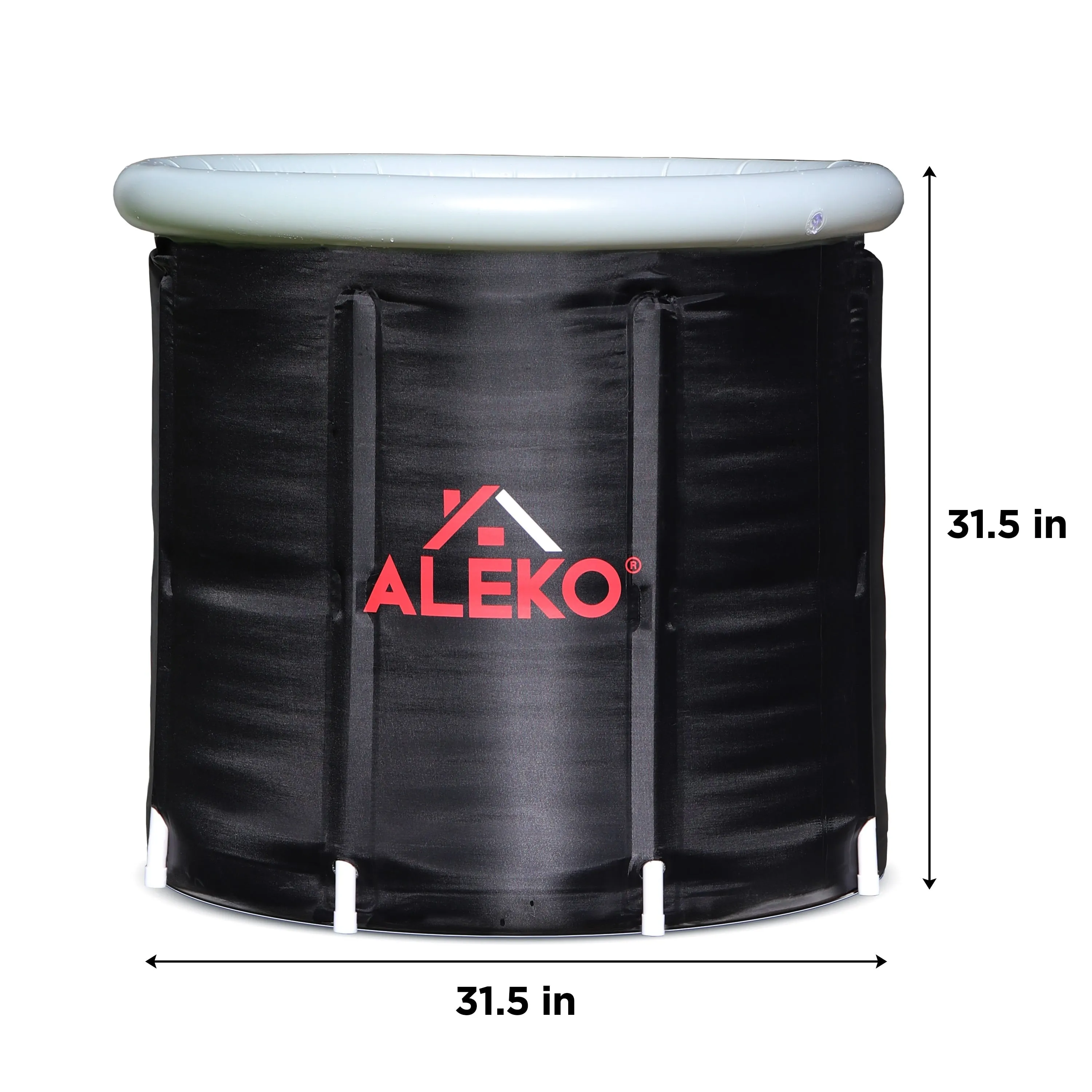 ALEKO Inflatable Cold Ice Plunge Portable Bath 31.5 x 31.5 Tub with Cover