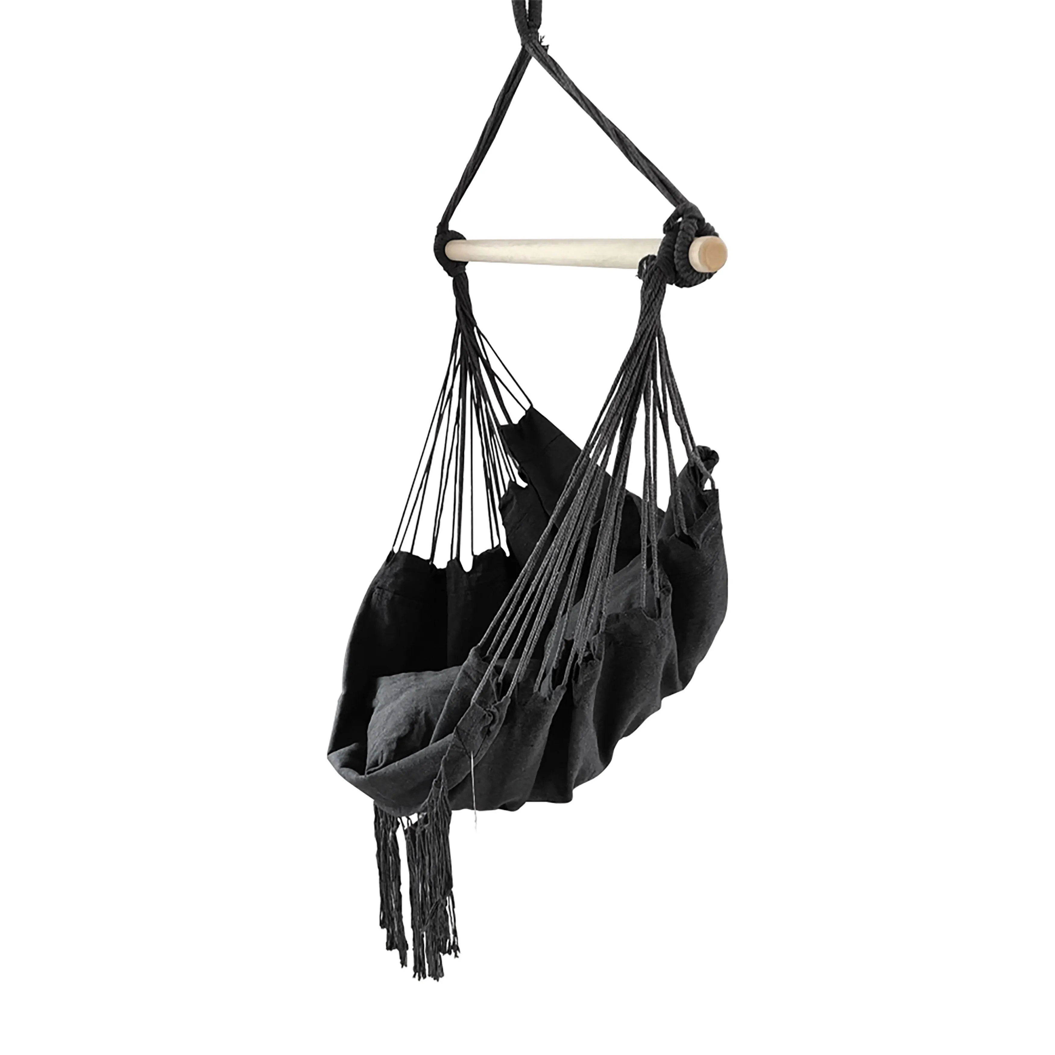 ALEKO Patio Hanging Rope Swing Hammock Chair Side Pocket Supports up to 440 lbs