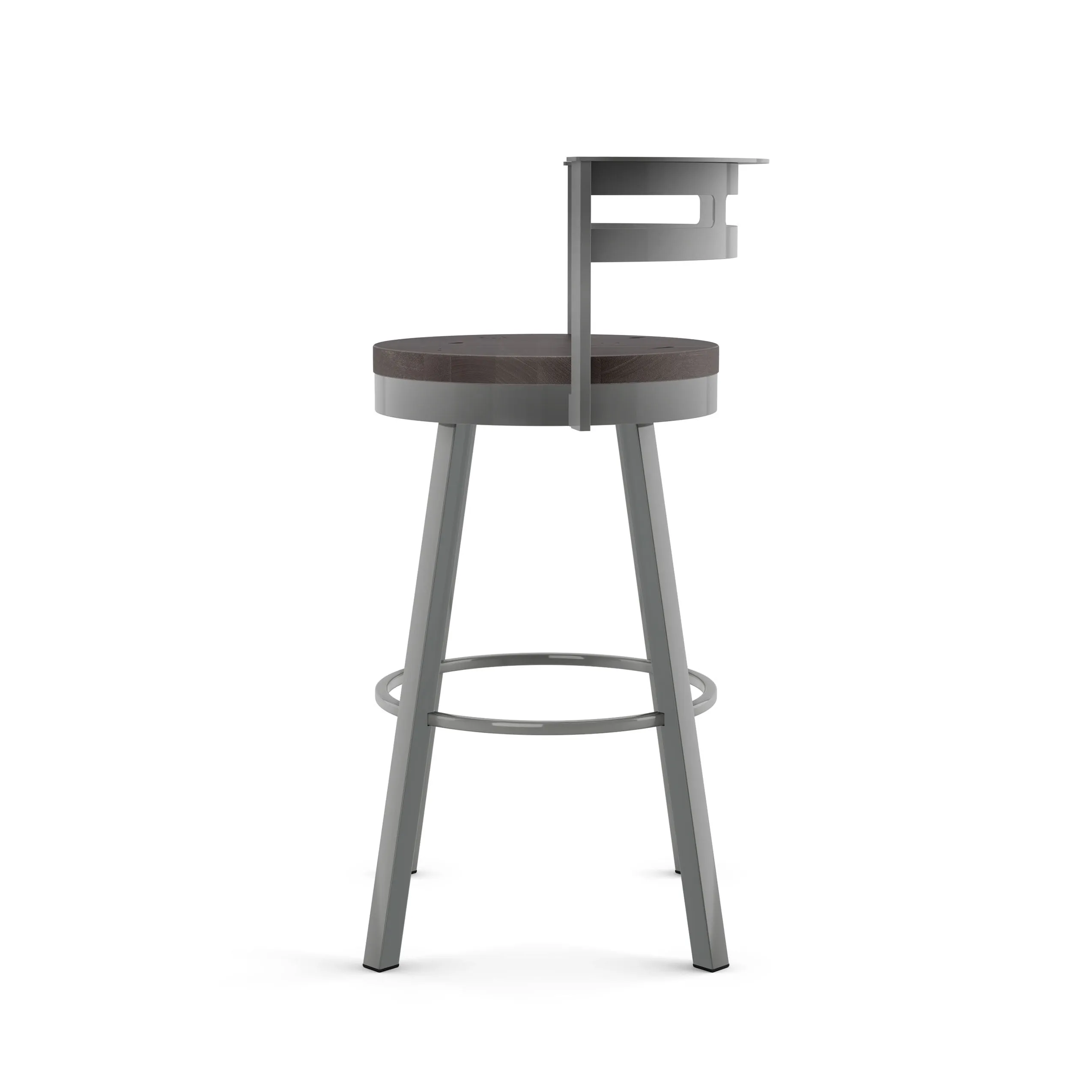 Amisco Vector Swivel Counter Stool with Distressed Wood Seat