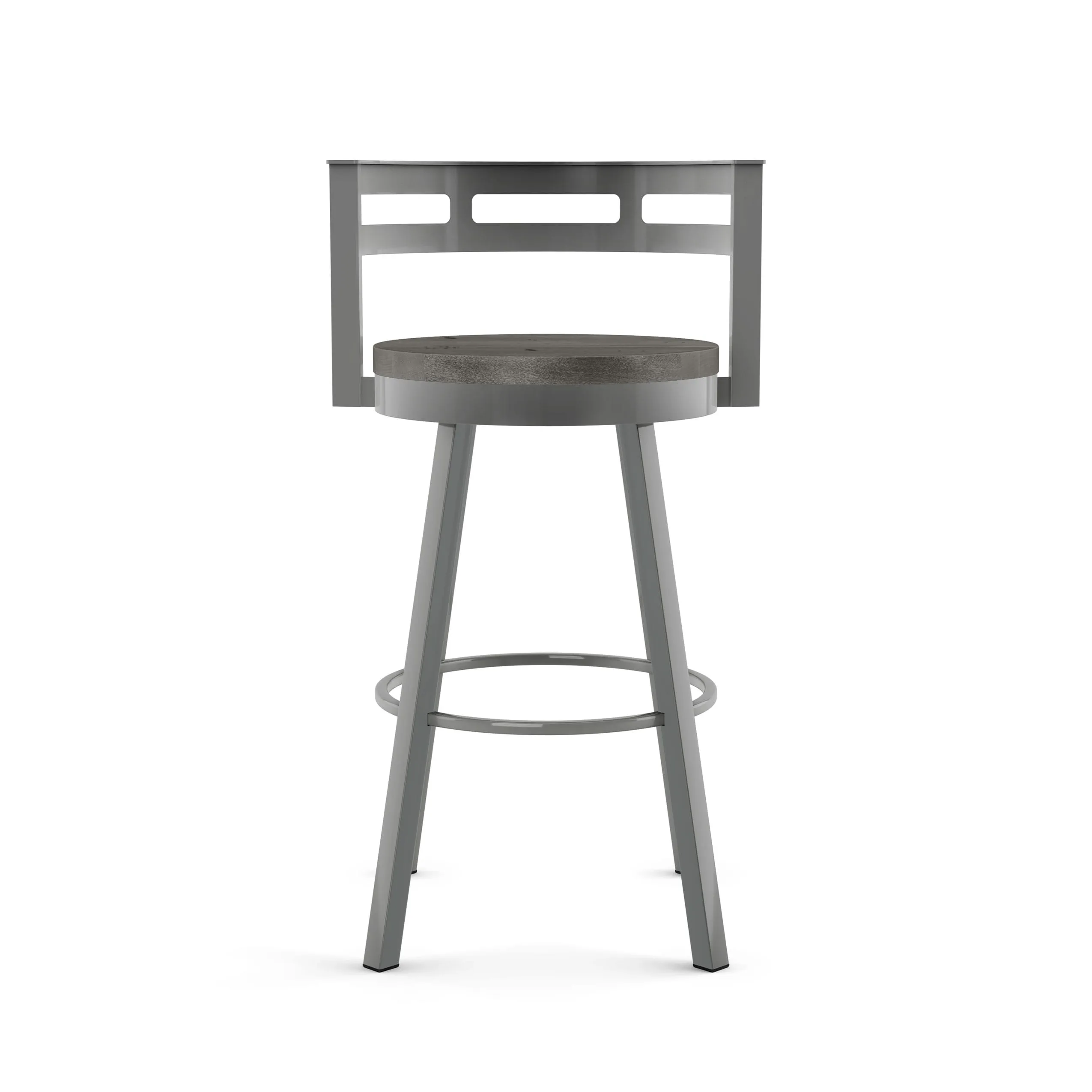 Amisco Vector Swivel Counter Stool with Distressed Wood Seat