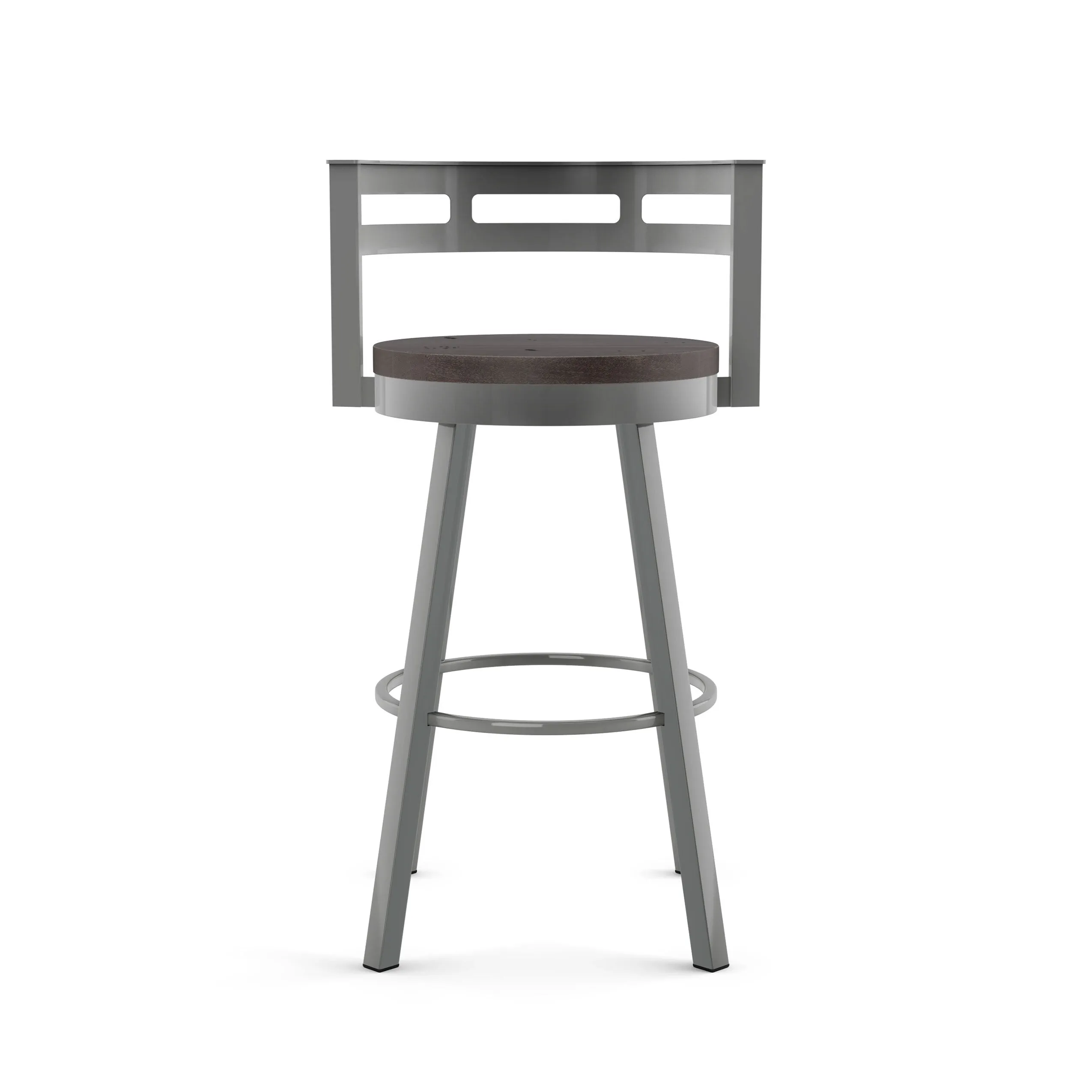 Amisco Vector Swivel Counter Stool with Distressed Wood Seat