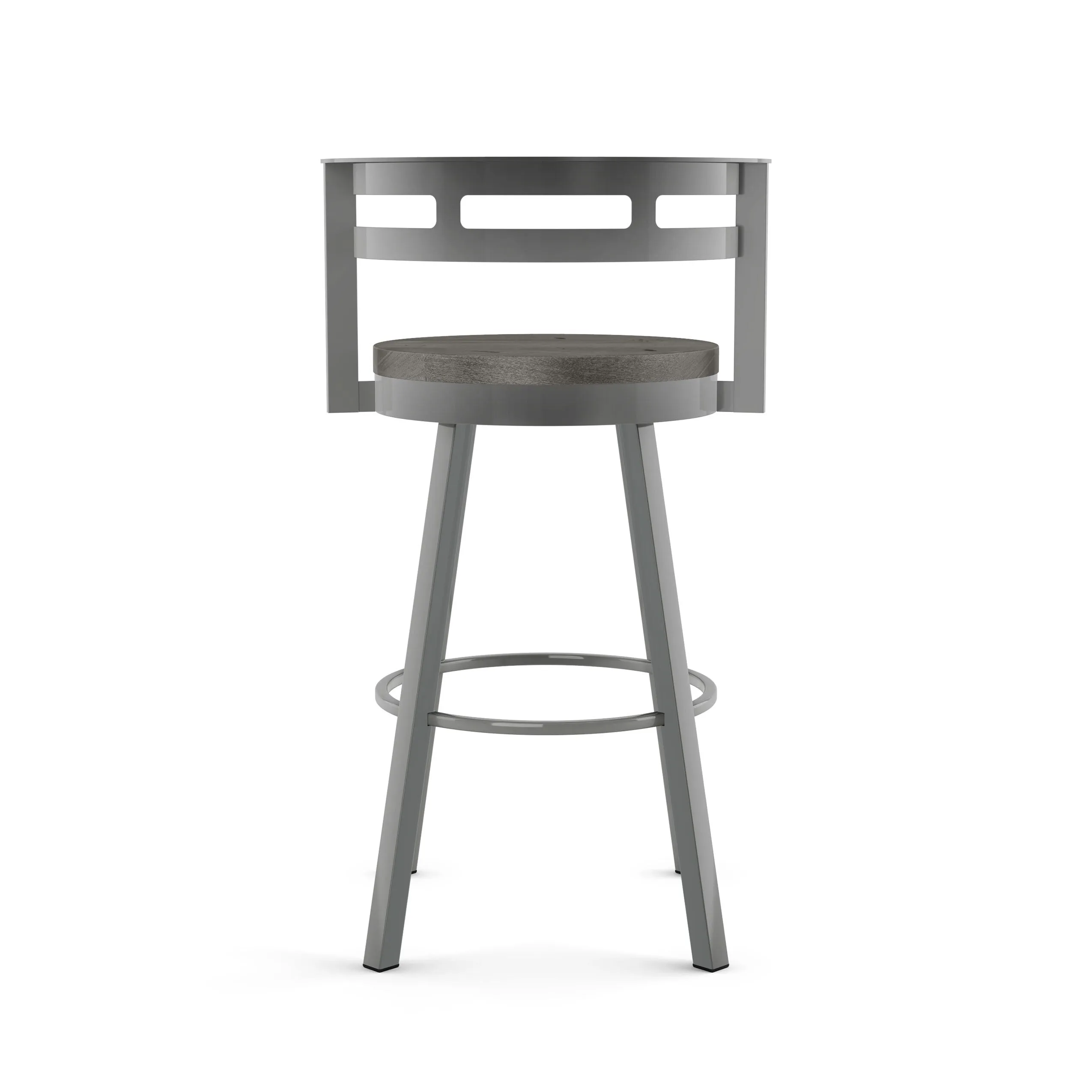 Amisco Vector Swivel Counter Stool with Distressed Wood Seat