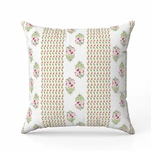 Anemone Artistry Faux Suede Reversible Throw Pillow White and Green