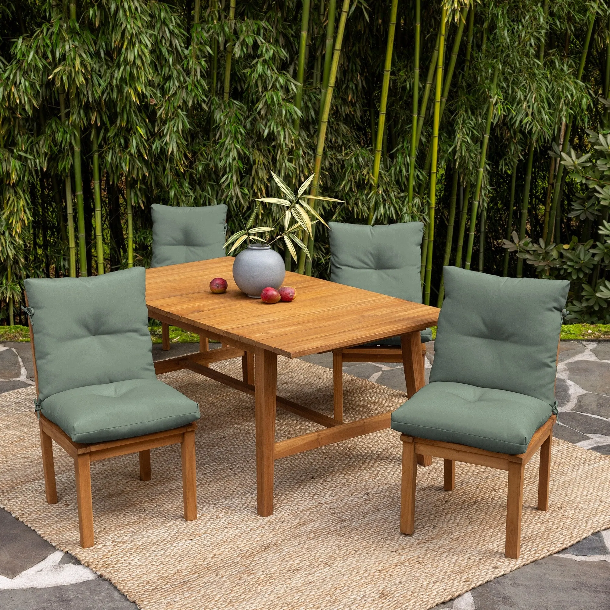 ARDEN earthFIBER Plush Modern Tufted Polyfill Dining Chair Cushion. Set of 2